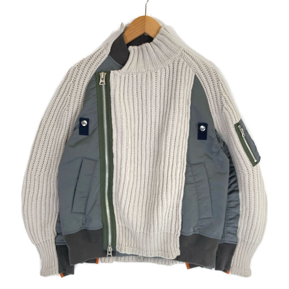サカイ 22-02826M ジップアップ ニット ナイロンブルゾン メンズ 1
