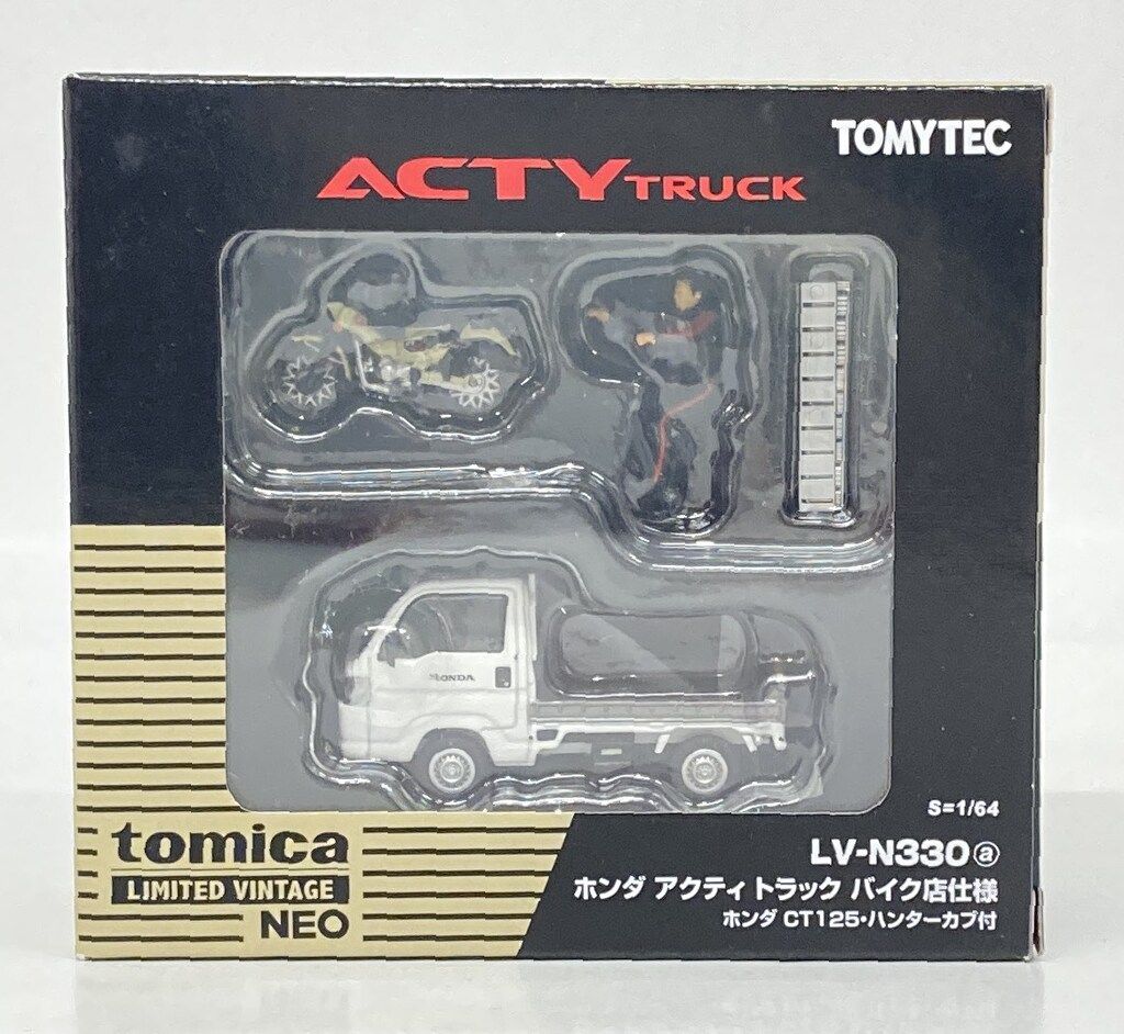 TOMYTEC TOMICA LIMITED VINTAGE NEO ホンダ アクティ トラック バイク店仕様 (白) ホンダ CT125・ハンターカブ付 TLVN330a
