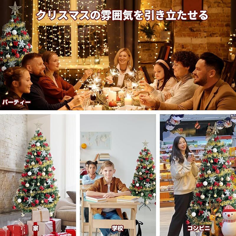 クリスマスツリー 180cm 豪華オーナメントセット モデル 高輝度 LED 飾りライト Christmas tree イルミネーション ツリー 組立簡単 おしゃれ かわいい ゴージャスなクリスマスツリー 日本語説明書 手袋付き 豪華飾り 0 WWW_SKLAD-KIRPICHA_RU