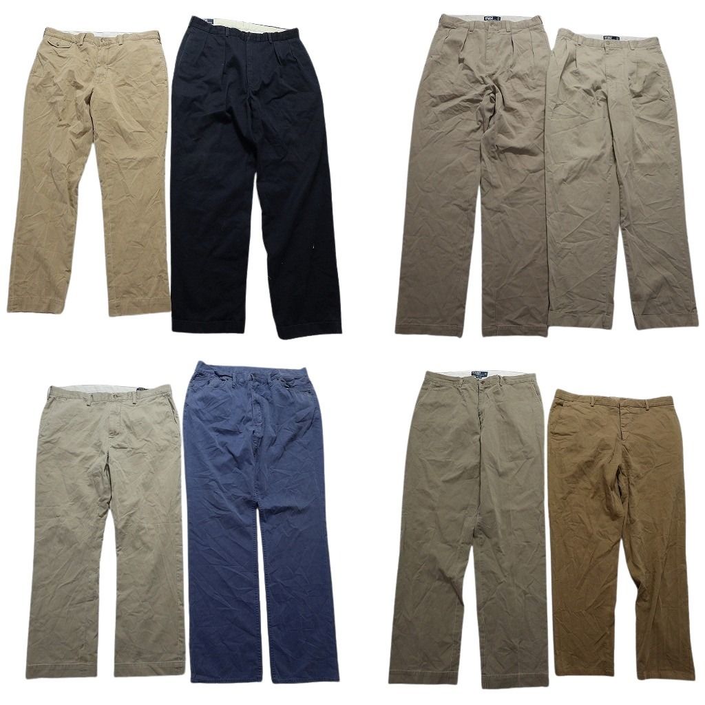 古着卸 ラルフローレン パンツ 8枚セット メンズ 36 ワークパンツ チノパン ネイビー 古着 NA5354