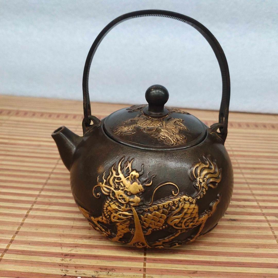 銅製 禅意茶壺 提梁壺 煎茶器 茶道具 工芸品 置物 銅製 禅意茶壺 提梁壺 煎茶器 茶道具 工芸品 置物 - メルカリ