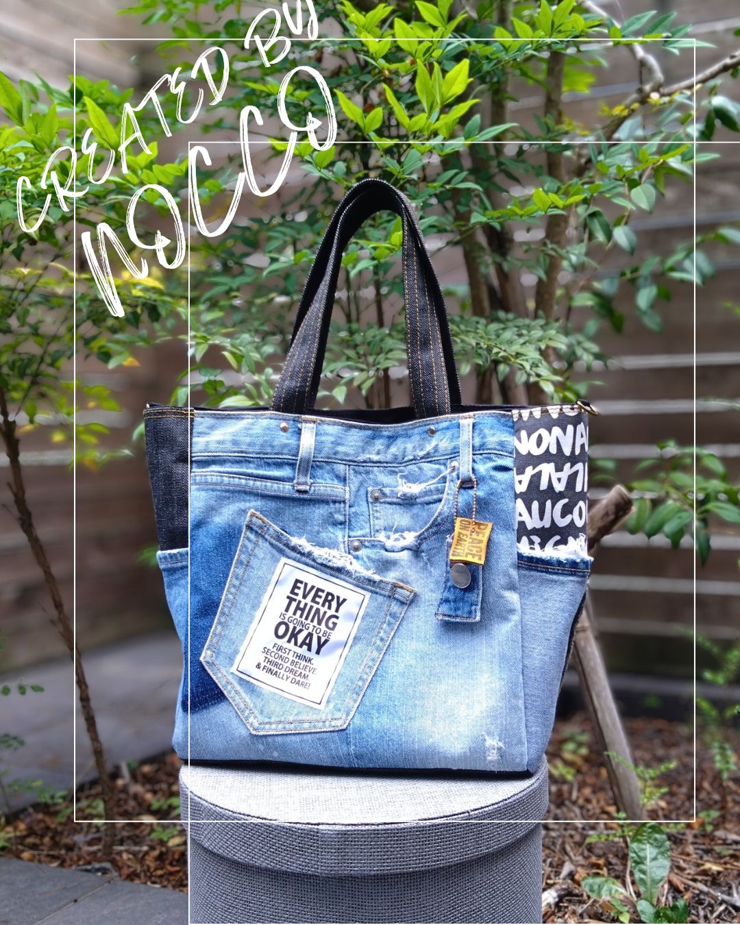 【まるママ様ページです】★デニムリメイクバッグ　　★大サイズ まるママ様ページです】☆デニムリメイクバッグ ☆大サイズ