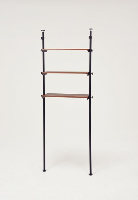 突っ張り洗濯機ラック ブラウン幅70