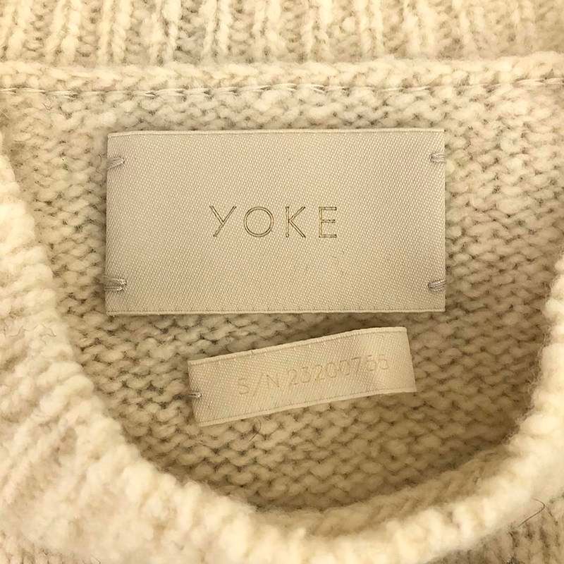 【美品】  YOKE / ヨーク | 2023AW | CONTINUOUS LINE EMBROIDERY SWEATER / クルーネック オーバー ニット | 1 | アイボリー系 | メンズ 美品】 YOKE / ヨーク | 2023AW | CONTINUOUS LINE EMBROIDERY SWEATER