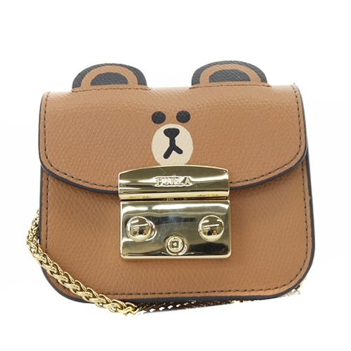 フルラ FURLA LINE FRIENDS MICRO BAG ブラウン ショルダーバッグ 