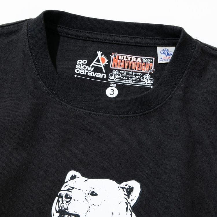 新品 ゴースローキャラバン go slow caravan 長袖 Tシャツ ティーシャツ 長袖Tシャツ トップス クマ 熊 くま どら焼き ドラ焼き ユニセックス メンズ レディース 白 ホワイト 黒 ブラック