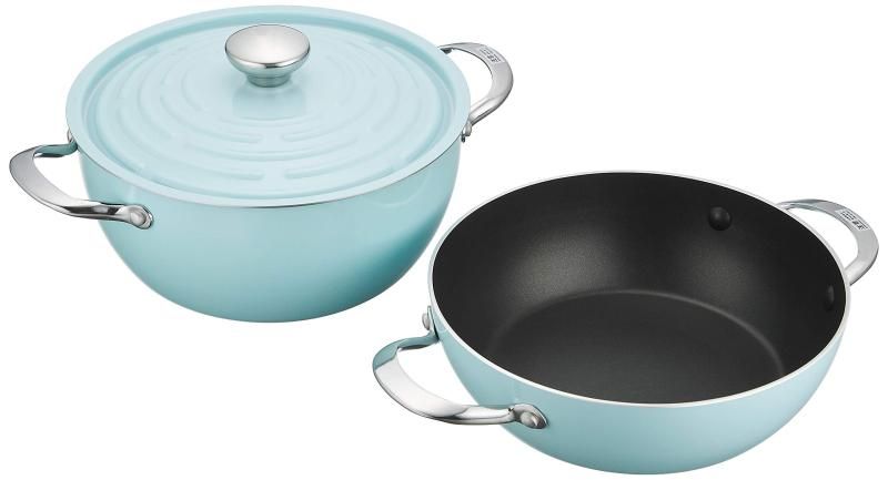 マイヤー Meyer 両手鍋 ライトポット セット 24cm ブルー アルミニウム合金 全熱源対応 軽量 LPT-2SBU