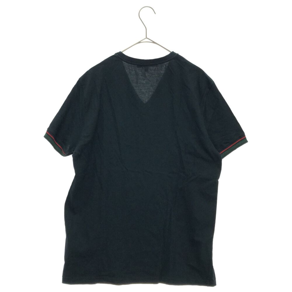 GUCCI グッチ Vネック Tシャツ S ネイビー GUCCI (グッチ) Vネックコットン半袖Tシャツカットソー ネイビー