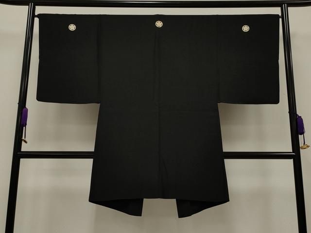 平和屋着物＃男性 和装コート 紬地 縞 ロング丈 正絹 逸品 CAAT5795id