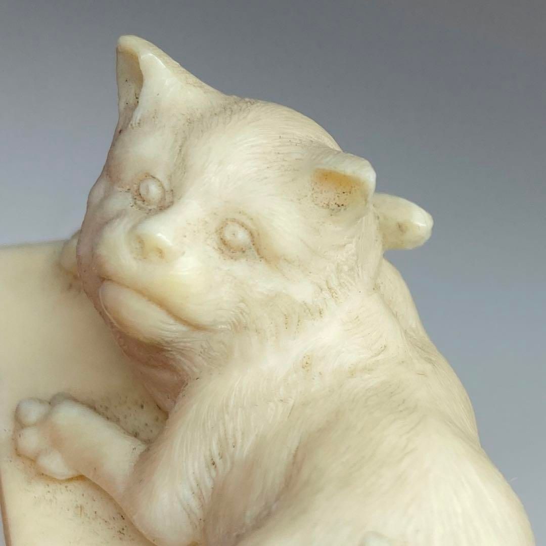 上彫 犬の根付 19 g 幅4.5㎝ 本Y 5-0616 トコチ