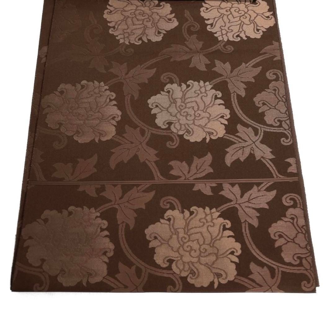 未着用 箔屋清兵衛 袋帯 全通 牡丹唐草文 ブラウン 着物 015a d - メルカリ 