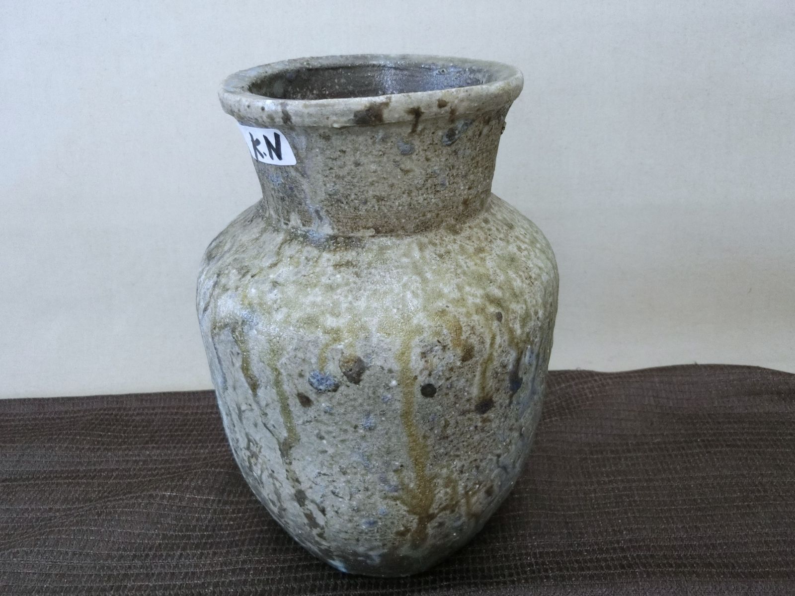 小壺 釉の変化堪能を 鑑賞 釉の景色 流れ 窯変 骨董・KN】