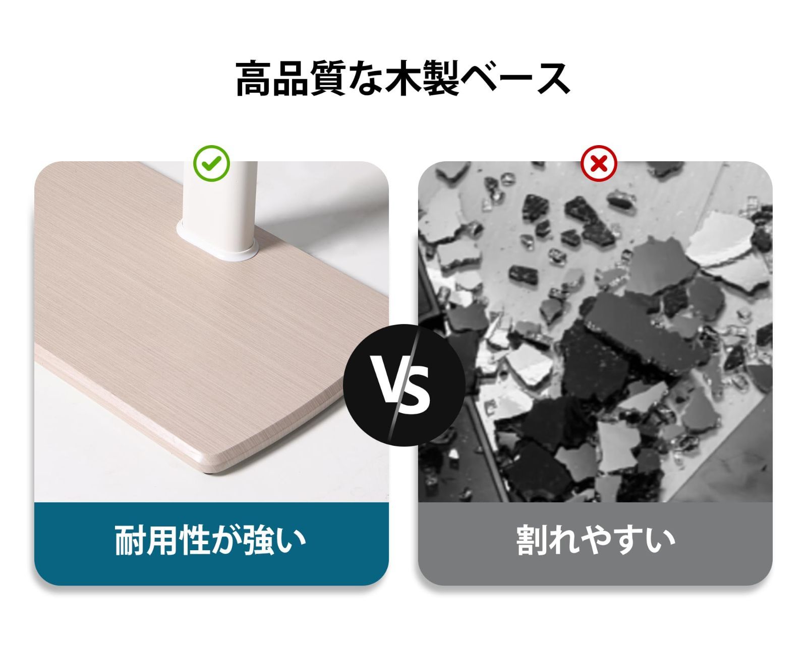  木目 木製底板 耐荷重40 kg 高さ角度調節 ホワイト 32-70インチテレビに対応 壁寄せテレビスタンド テレビ台 FITUEYES その他 レコーダー