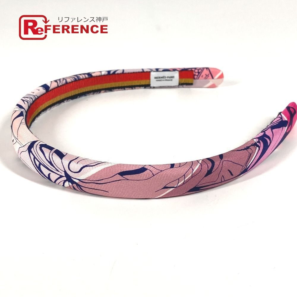 HERMES エルメス カチューシャ エルザ シルク ピンク