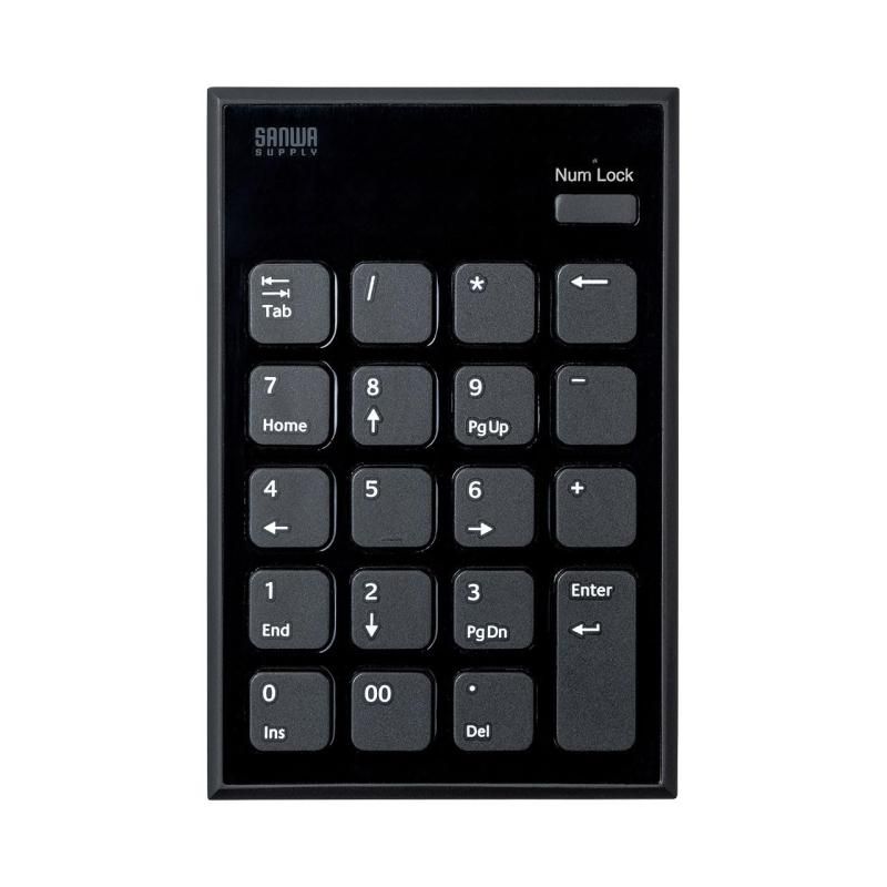 サンワサプライ テンキー Bluetooth接続 静音 パンタグラフ 20キー 薄型コンパクト ブラック NT-BT23BK