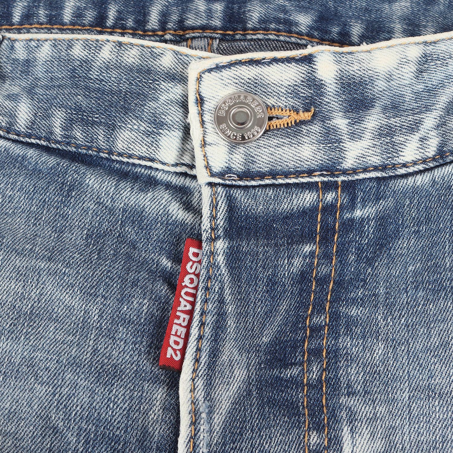 DSQUARED2 ペイント ジップ デニム チノパンツ48 ディースクエアード