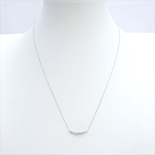 ◇K18WG 750 ダイヤ0.35ct デザインネックレス 【ネックレス