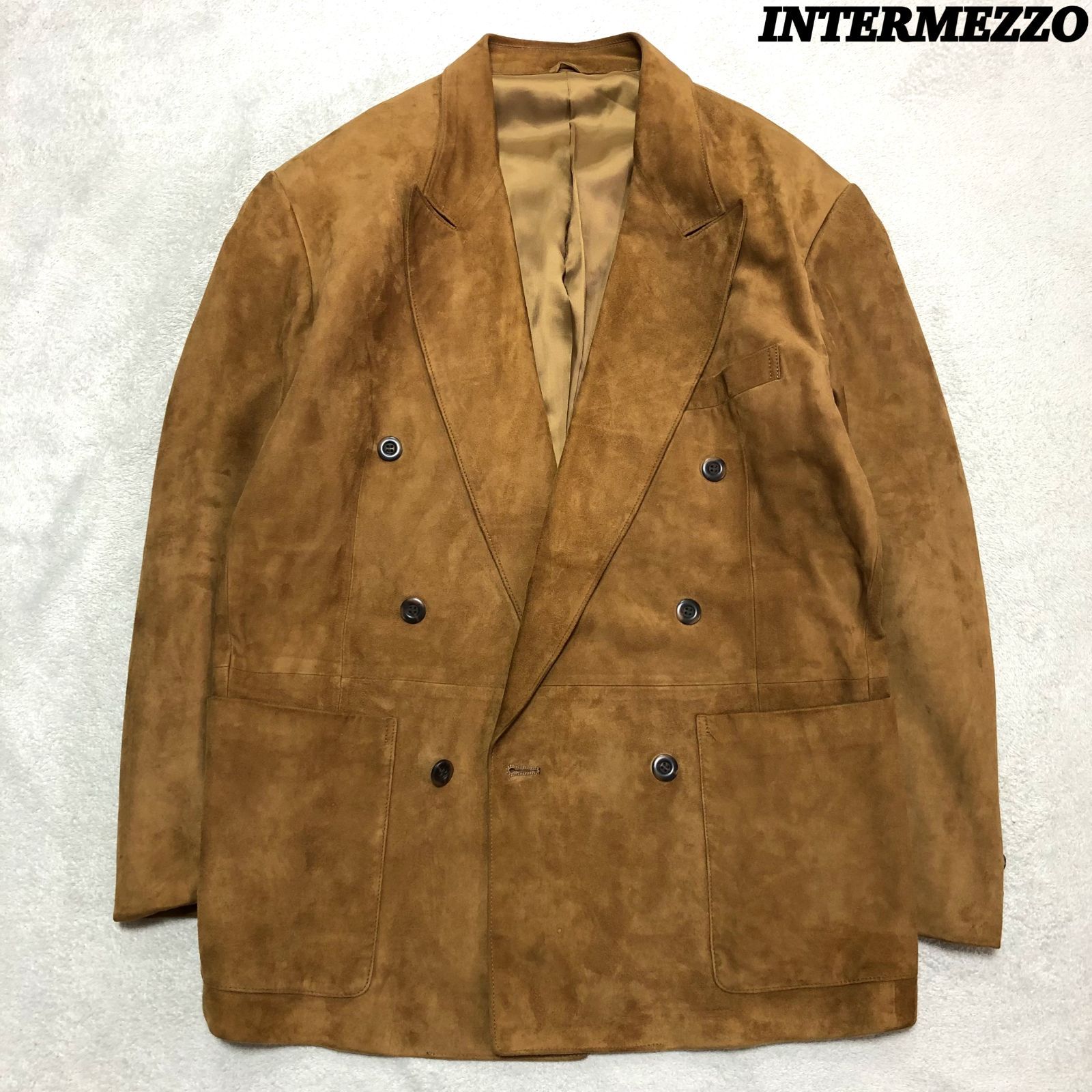 人気】INTERMEZZO レザージャケット 羊革 ライナー付き 豹柄