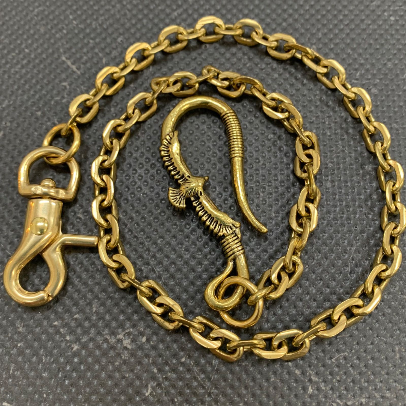 真鍮カラビナ イーグルフック ウォレットチェーン 約57cm前後 小豆