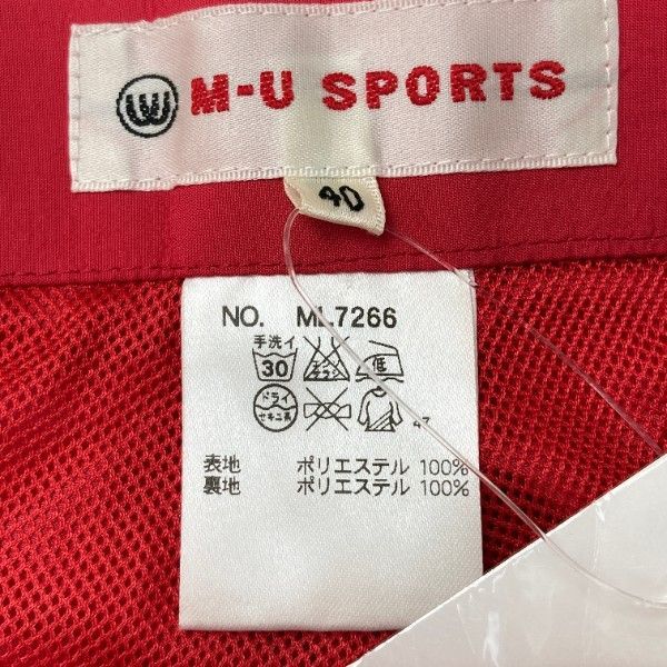 M.U SPORTS エムユースポーツ 裏メッシュ パンツ レッド系 40 [240101137427]