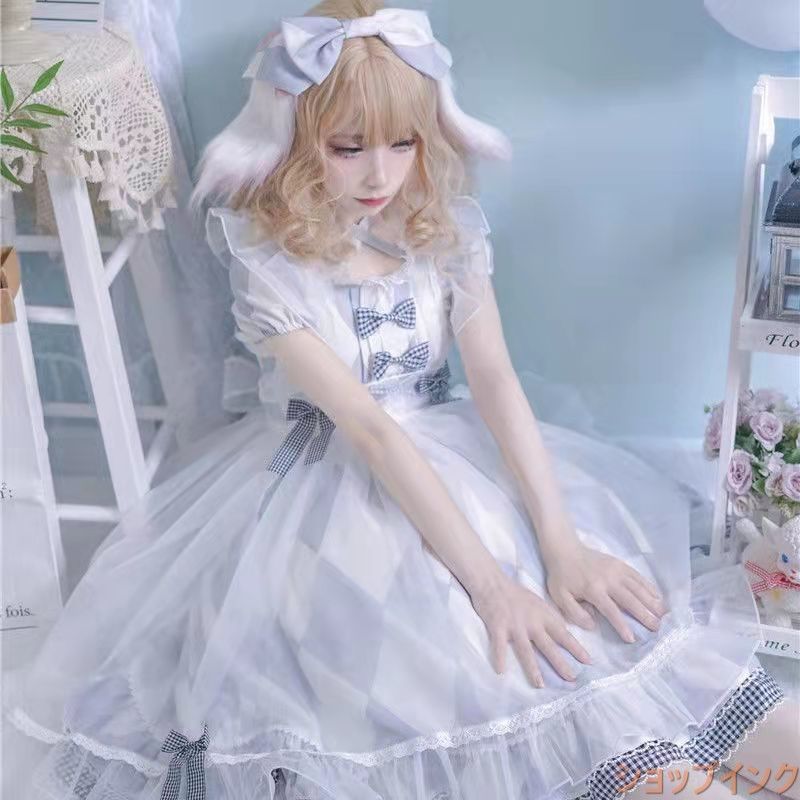 Lolitaブルーチェック JSKロリータドレス
