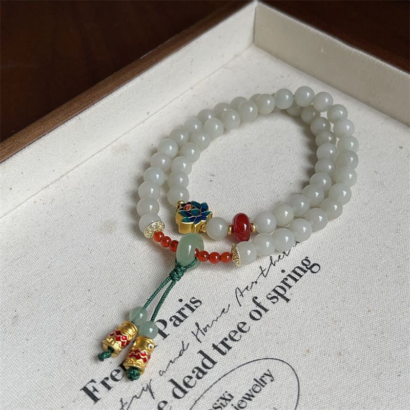 ブレスレット 宮廷風 蓮の花 気品 ジェイド 高級感 中世風 ブレスレット 宮廷風 蓮の花 気品 ジェイド 高級感 中世風