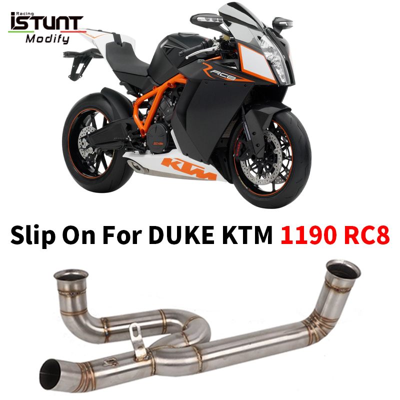 KTM デューク 1190 RC8 RC 8 バイク エキゾースト モディファイド エスケープ モト スステンレス ミドルリンクパイプ コネクト 50.8MM