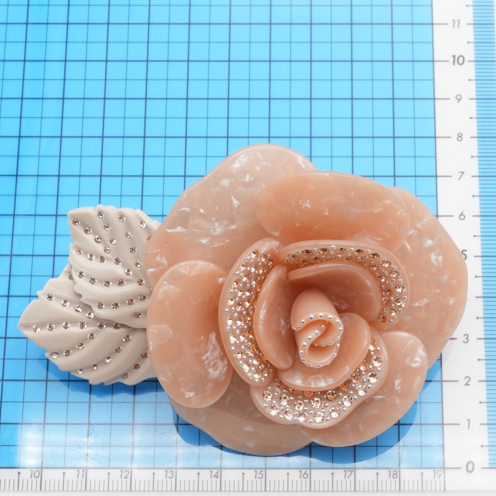 Alexandre De Paris ラインストーン装飾ローズ バレッタ♡美品♡ Alexandre De Paris ラインストーン装飾ローズ バレッタ♡美品♡