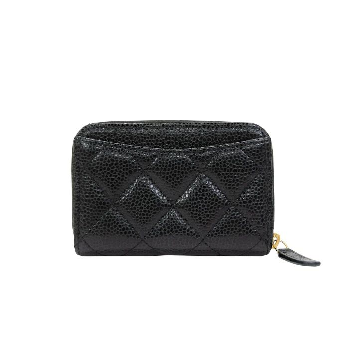シャネル CHANEL クラシック ジップ コインパース キャビアスキン レザー GD金具 ココマーク AP0216 カードケース コインケース マルチケース ランダム レディース メンズ ブラック mbq19006