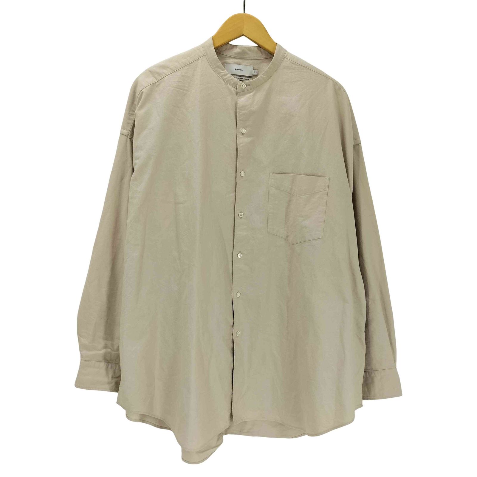 グラフペーパー Graphpaper 25SS Oxford L|S Oversized Band Collar Shirt オックスフォード ロング スリーブ オーバーサイズ バンドカラー シャツ メンズ O|S