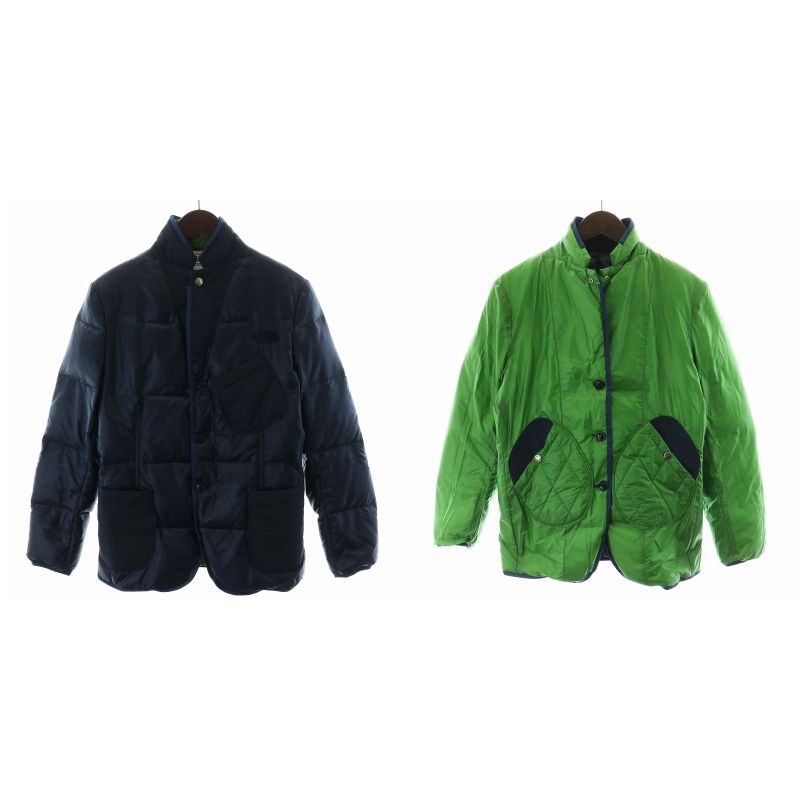 eye JUNYA WATANABE MAN × THE NORTH FACE ザノースフェイス AD2009 ダウンジャケット リバーシブル  ナイロン XS 緑 グリーン 紺 ネイビー WD-J910 /AN37