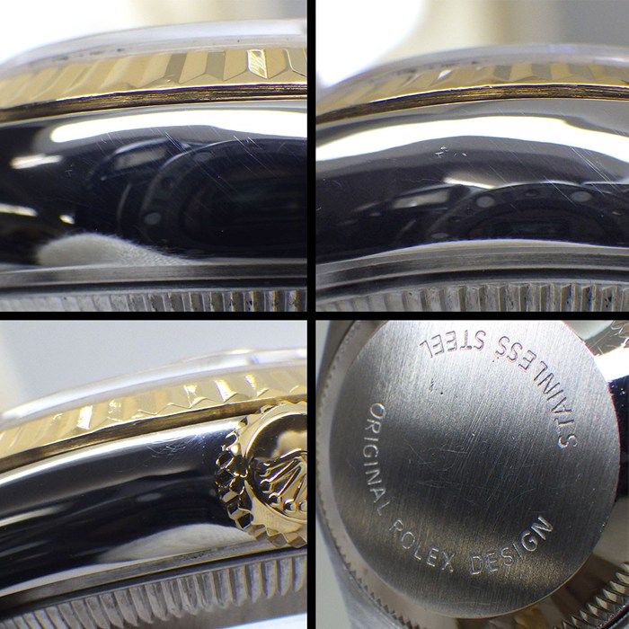 ロレックス Rolex 腕時計 デイトジャスト 69173 E刻印 1990年-1991年 シルバーピラミッド文字盤 ローマンインデックス デイト K18YG SS 自動巻き 【OH済み】 【中古】 ROLEX - ロレックス Rolex 腕時計 デイトジャスト 69173 E番 1990-1991