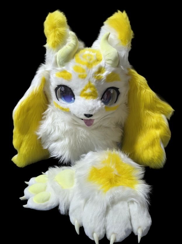 着ぐるみヘッド 猫 黄緑 全頭ヘッド ケモノ マスク 着ぐるみヘッド 猫