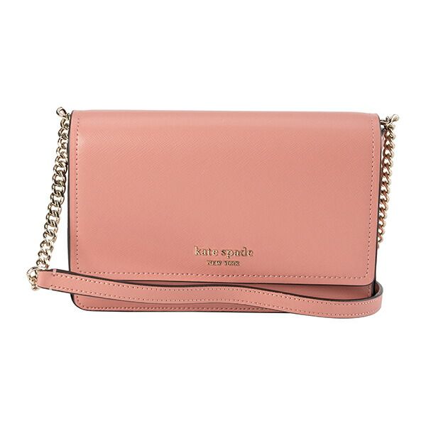 新品 ケイトスペード kate spade ショルダーバッグ SAFFIANO LEATHER FLAP ベージュ ブラック kate spade NEW YORK（ケイト・スペード ニューヨーク） ケイト