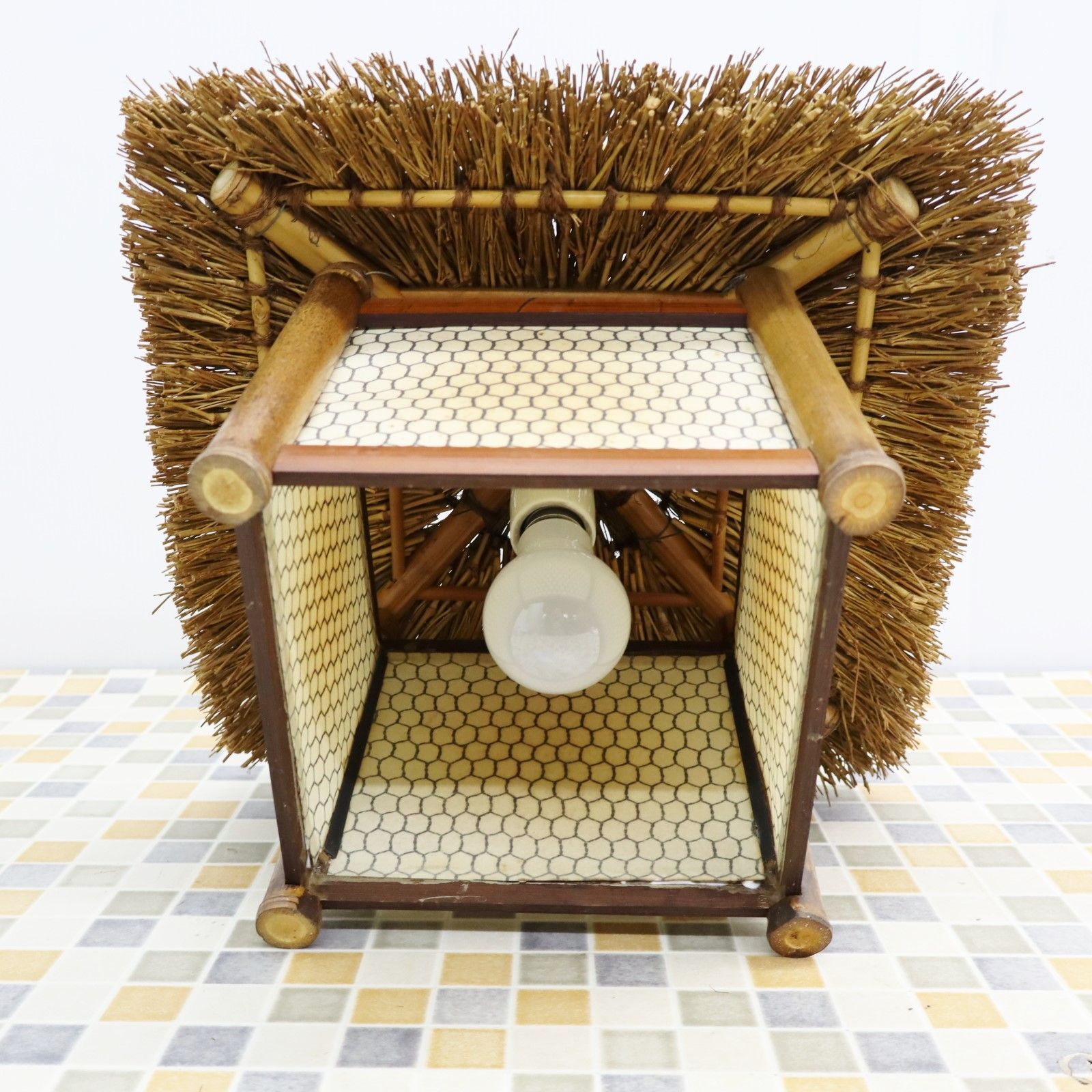 ▽天井照明 和照明｜竹細工 照明器具 灯籠 吊り灯籠｜小泉 和風 レトロ