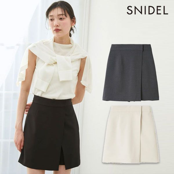 10%OFF スナイデル SNIDEL ボトムス 25春夏 ラップディティールシンプルスカショーパン スカート ミニ丈 ショートパンツ swfp252058