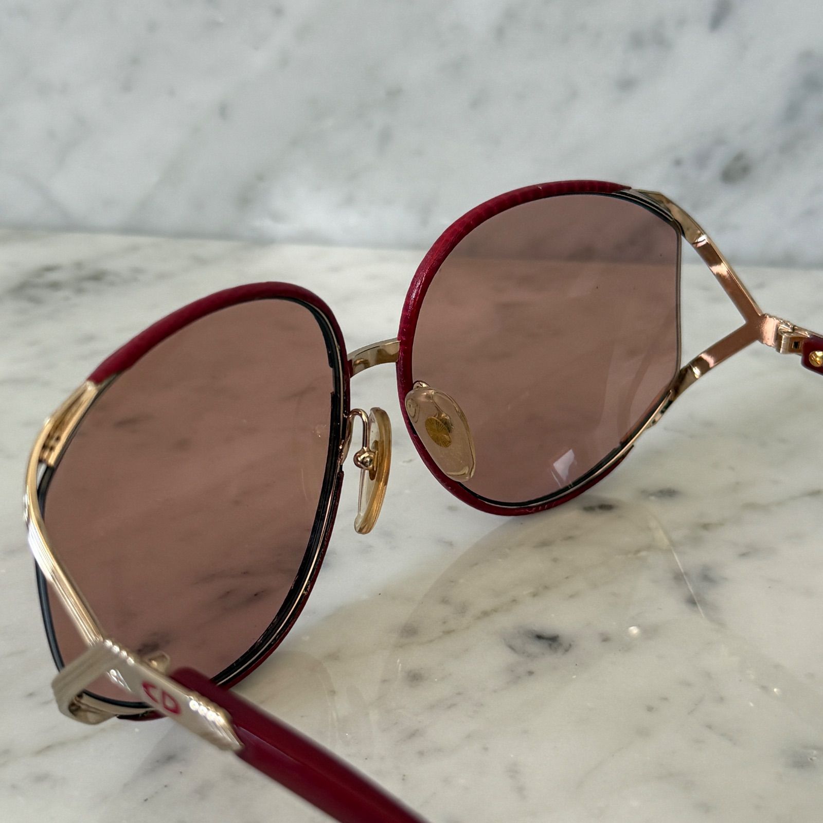 Dior 赤 サングラス レディース 1308 Christian Dior ディオール