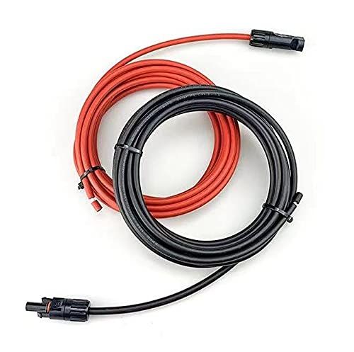 新品 RyokuJP ソーラーケーブル片端10m(MC4型コネクター付延長線 片端加工10ｍ＊2本/組) 黒赤3.5sq