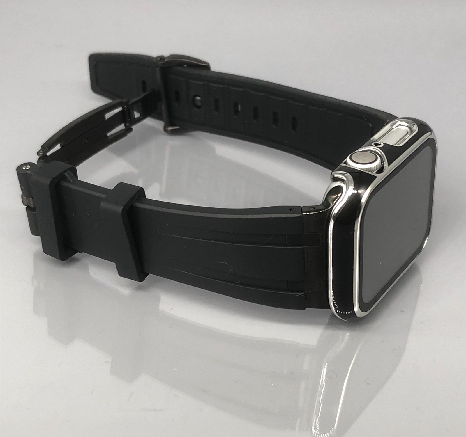 GimelZayinセット ブラック アップルウォッチ ラバーベルト Apple Watch ケース カバー ジルコン ウルトラ 38 mm 40 41 42 44 45 49 46 バンド