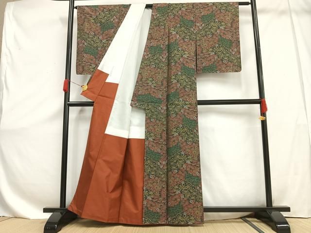 平和屋着物□本場大島紬 7マルキ飾花文 正絹 逸品 AAAM6331sa 平和屋