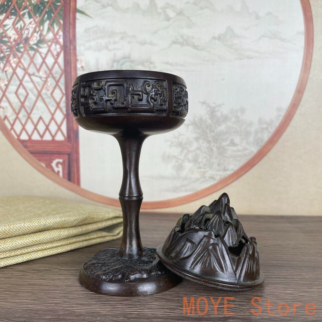 銅製 香炉 盤竜博山炉 茶道具 香道具 装飾品 工芸品 置物zw0829 - メルカリ