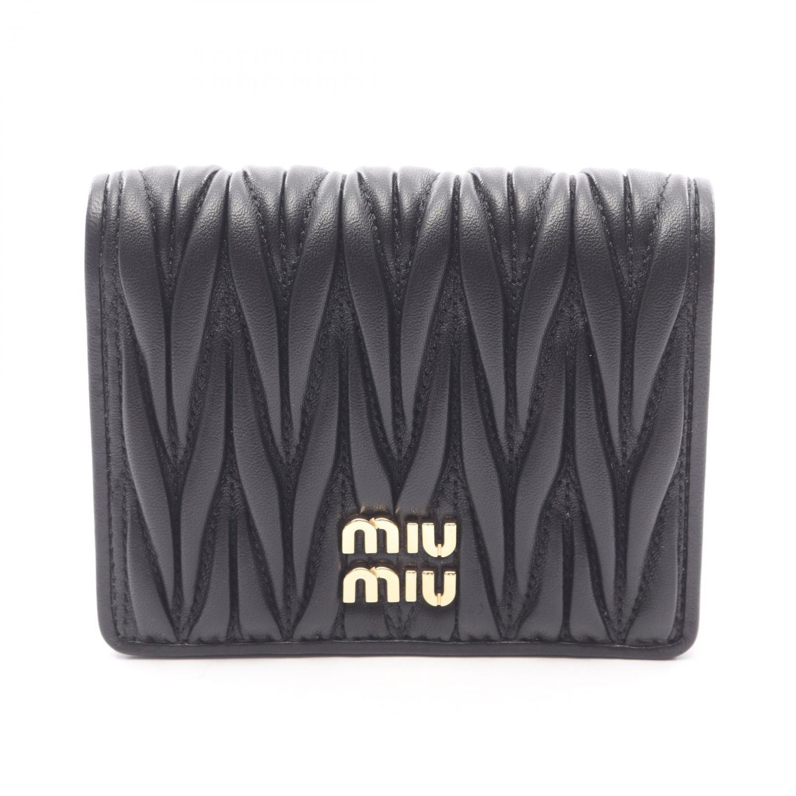 ミュウ ミュウ Miu Miu 二つ折り財布 MATELASSE MIU 5MV204AFPPF0002 ブラック レザー 二つ折り財布 レディース