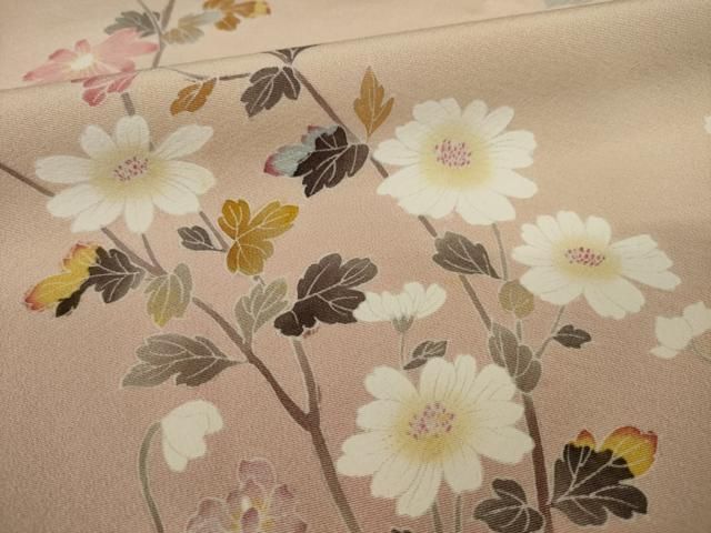 平和屋着物○訪問着 友禅 草花文 暈し染め 高島屋扱い 正絹 逸品