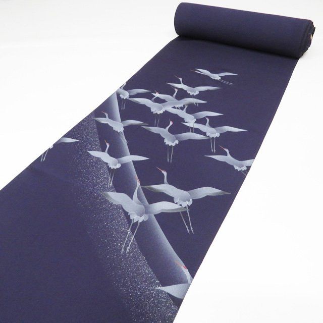 反物 付け下げ 付下げ 訪問着 着物 未仕立て 正絹 鶴の図 きもの北條