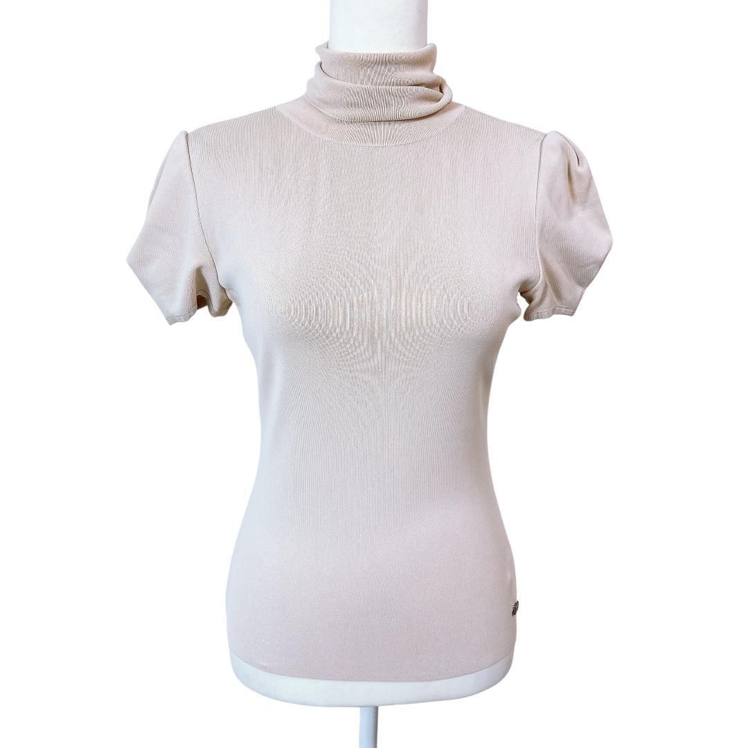 ハイネック半袖ニット タートルネック