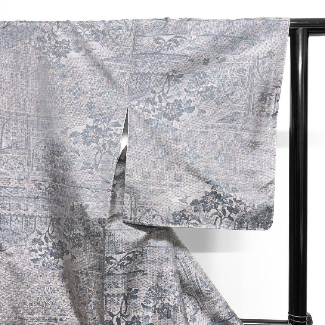 未着用 小紋 都喜ヱ門 本場大島紬 白大島紬 藤白泥 着物 071a p - メルカリ