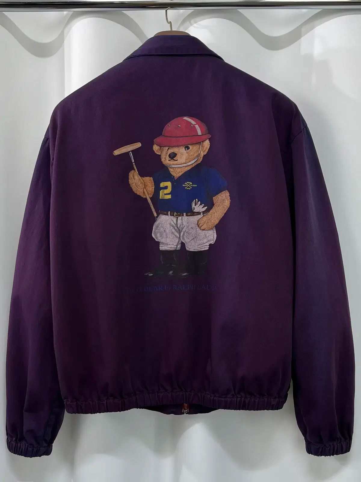 80 ' s POLO RALPH LAUREN(ポロラルフローレン) USA 日焼け 紫 ベア くま スポーツジャケット
