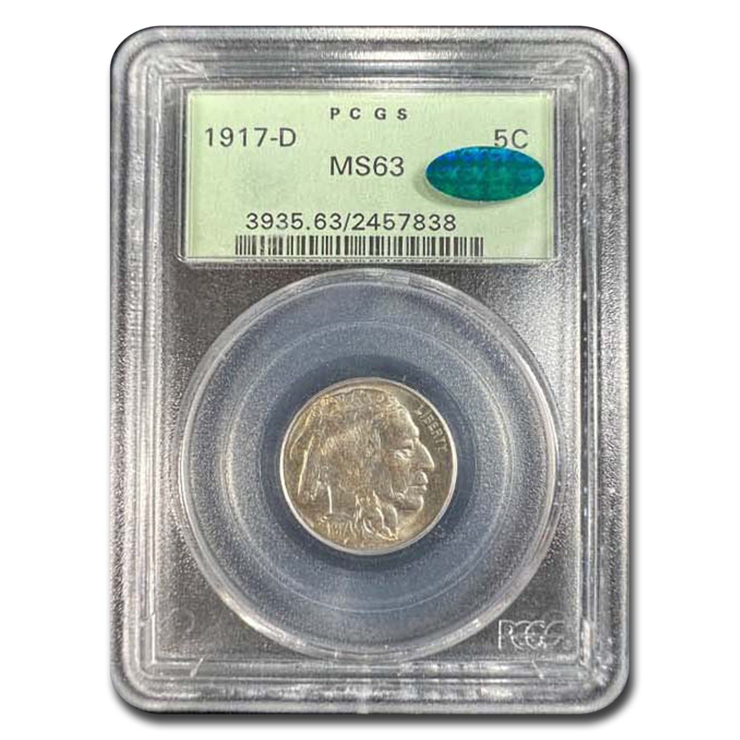 1917-D Buffalo Nickel MS-63 PCGS CAC