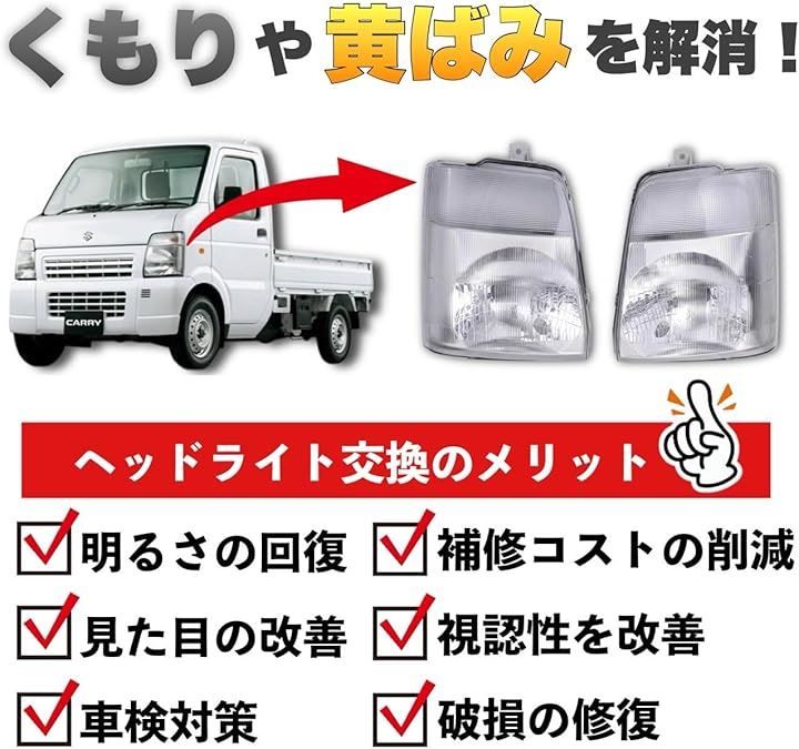 スクラム キャリー DA63T DG63T ヘッドライト Kanoan キャリイ ツイン