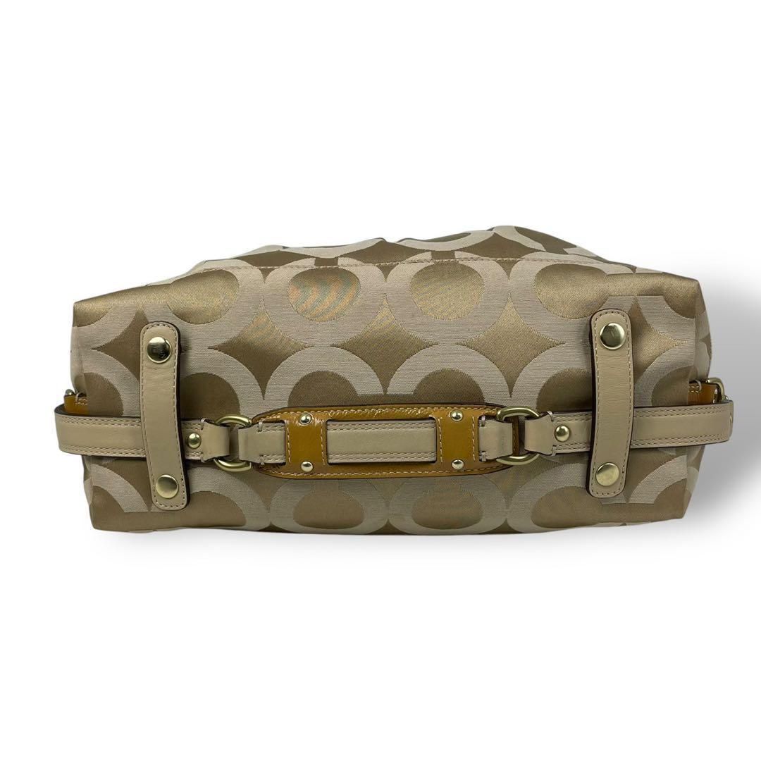 良品 4952 COACH コーチ 2wayハンドバッグ キャンバス ベージュ - メルカリ